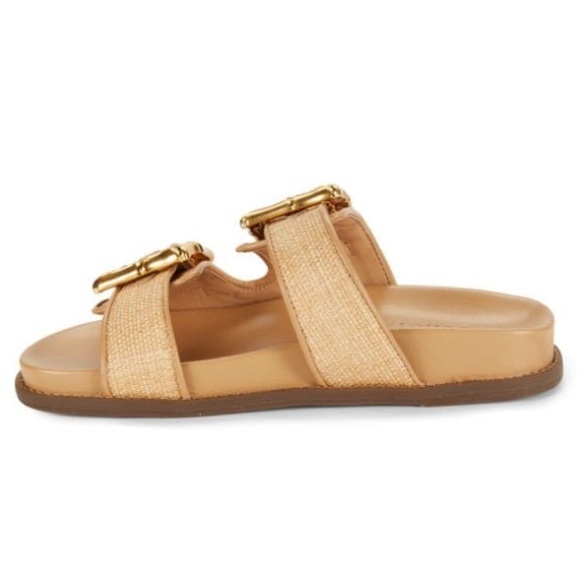 Schutz Enola Strappy Flat Sandals – Areia Light Gold - Picture 3 of 12